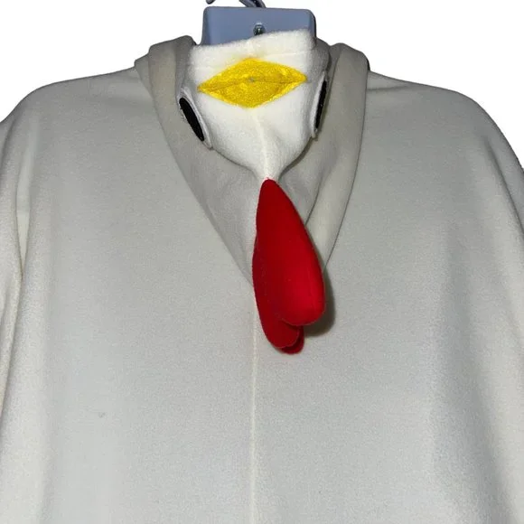 Fleece Chicken Rooster Unionsuit Costume Mens M Cream Halloween Hooded Oversized - Picture 8 of 10
